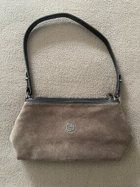 *RARE* Beautiful Vintage 2004 Giorgio Armani Small Brown Suede Clutch